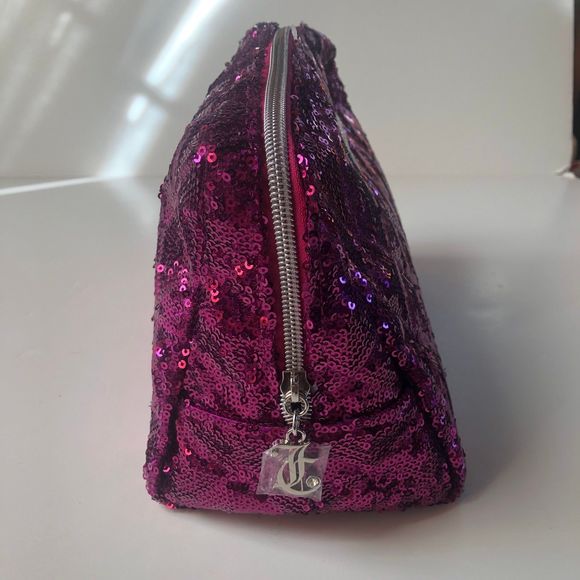 Juicy Couture sequin sparkle cosmetic/toiletry travel bag NWT - Picture 3 of 15